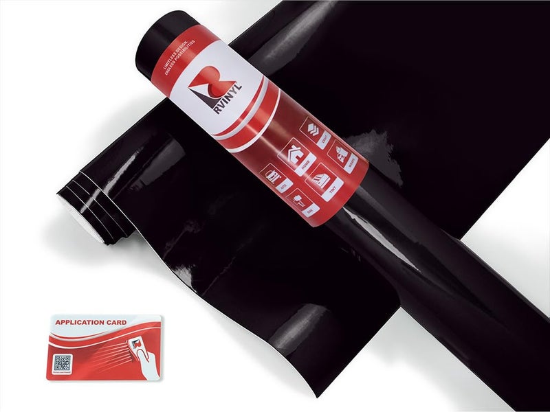 Rvinyl Avery Dennison SW900 190-O in Gloss Black - Dual Layered Vinyl Car Supreme Wrapping Film - 1ft x 5ft - Vehicle Sheet Roll - Image 1